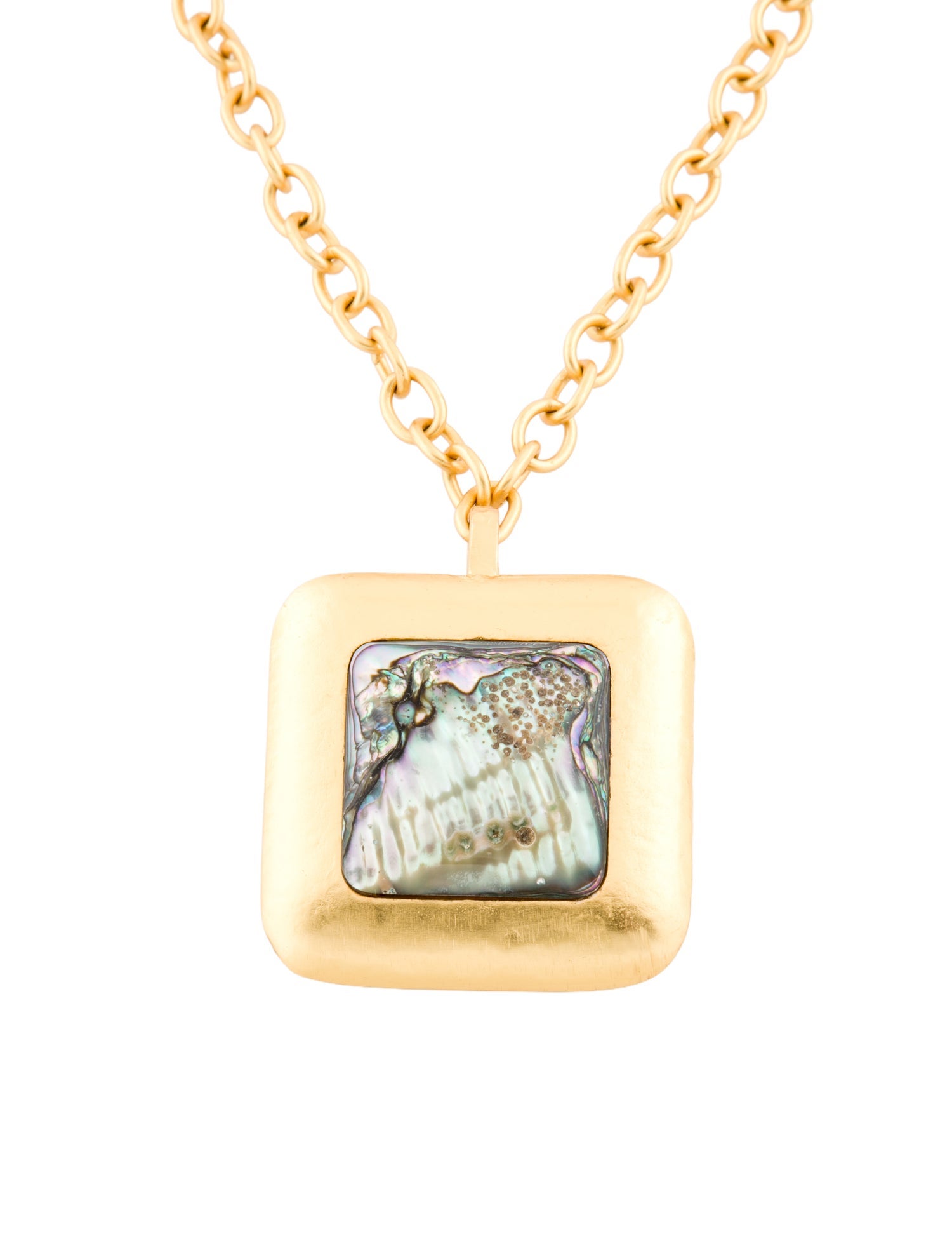 Stephanie Kantis Abalone Crush Square Pendant Necklace