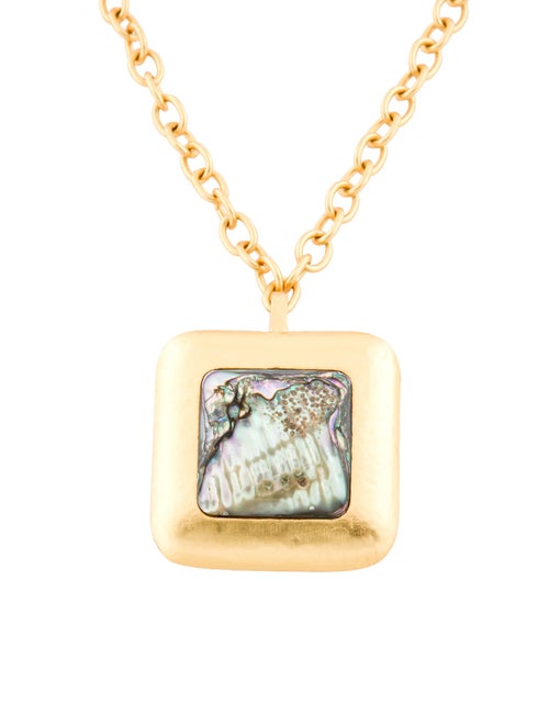 Stephanie Kantis Abalone Crush Square Pendant Necklace