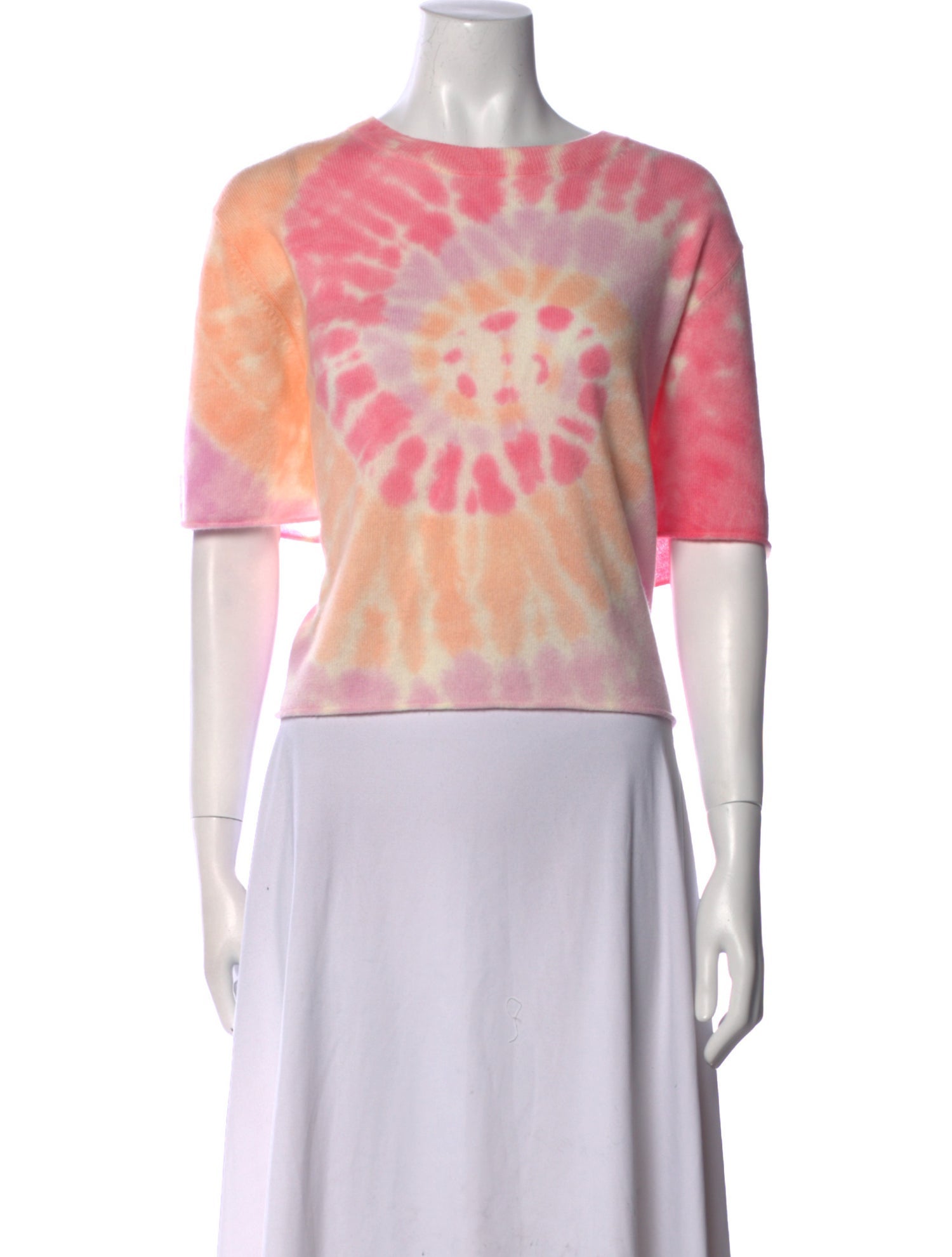Kujten Cashmere Tie-Dye Print Crop Top w/ Tags