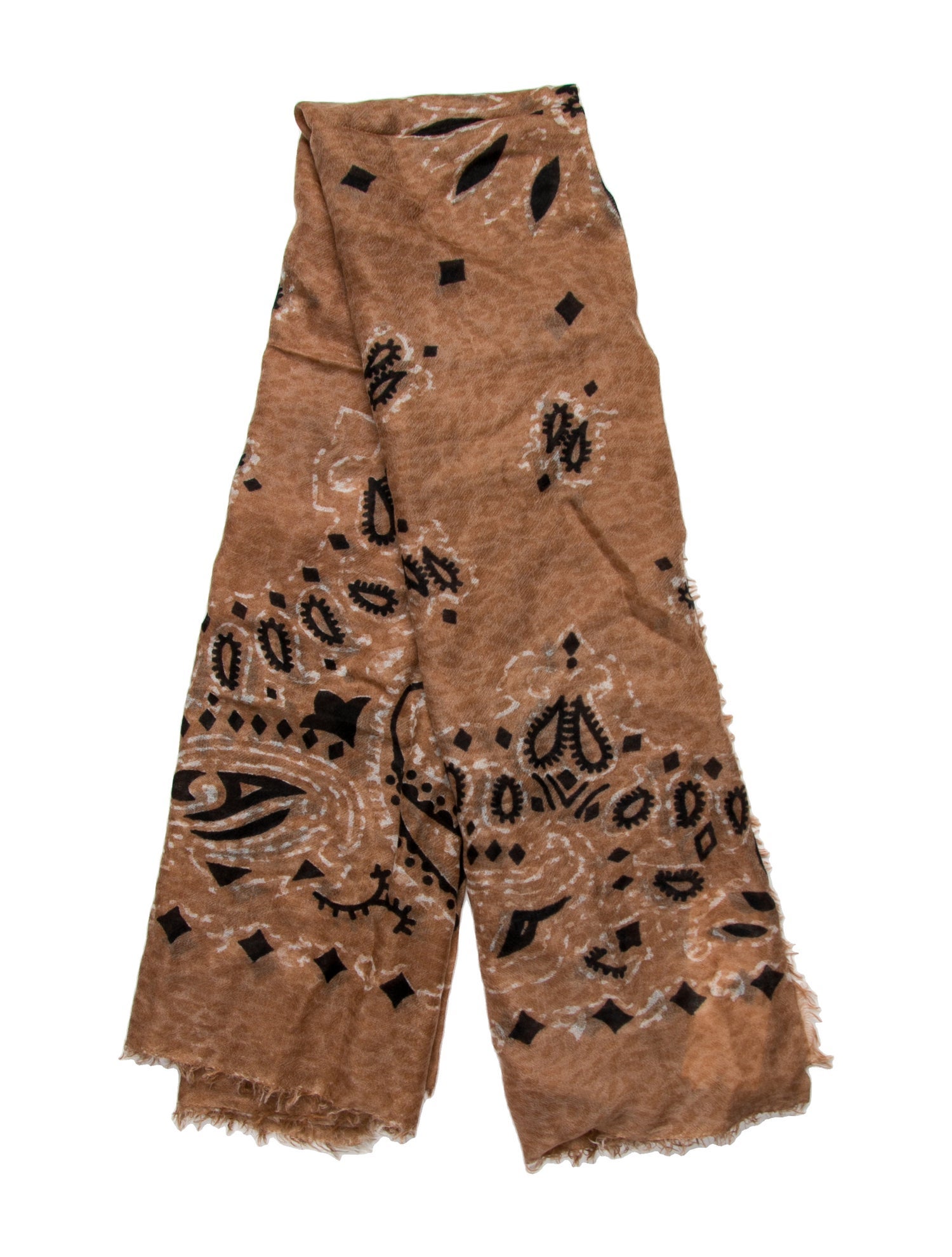 Kujten Cashmere Paisley Print Scarf