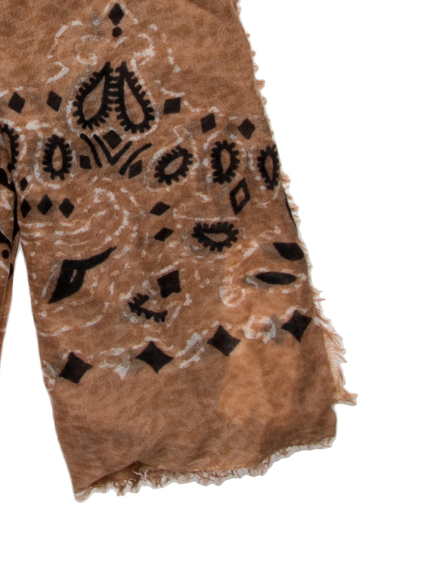 Kujten Cashmere Paisley Print Scarf