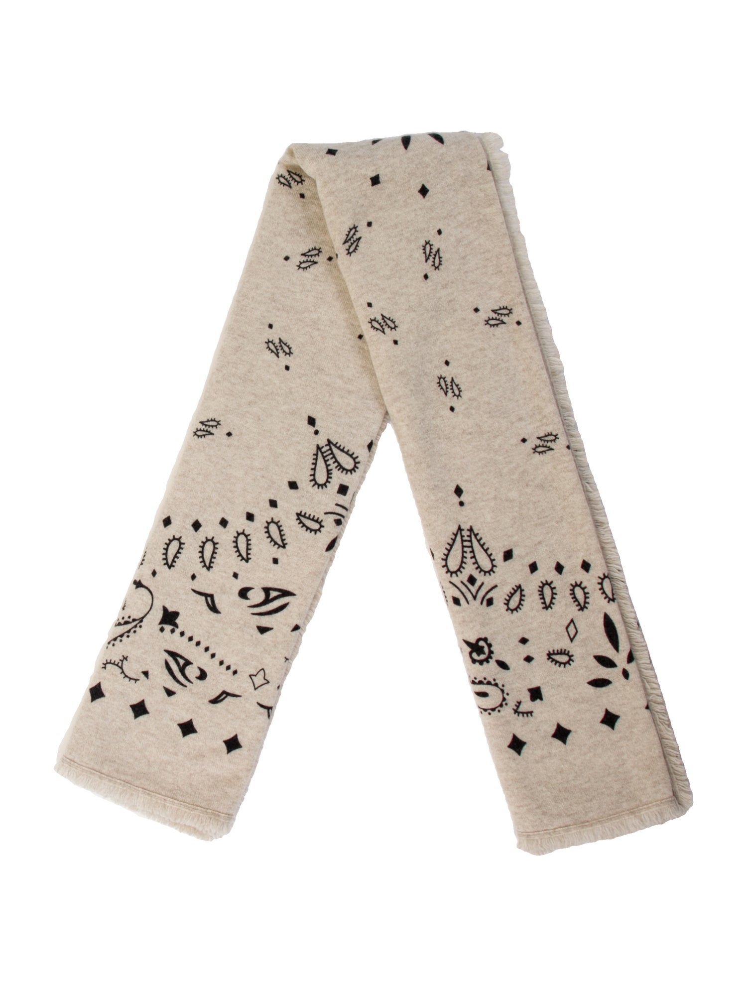 Kujten Cashmere Paisley Print Scarf