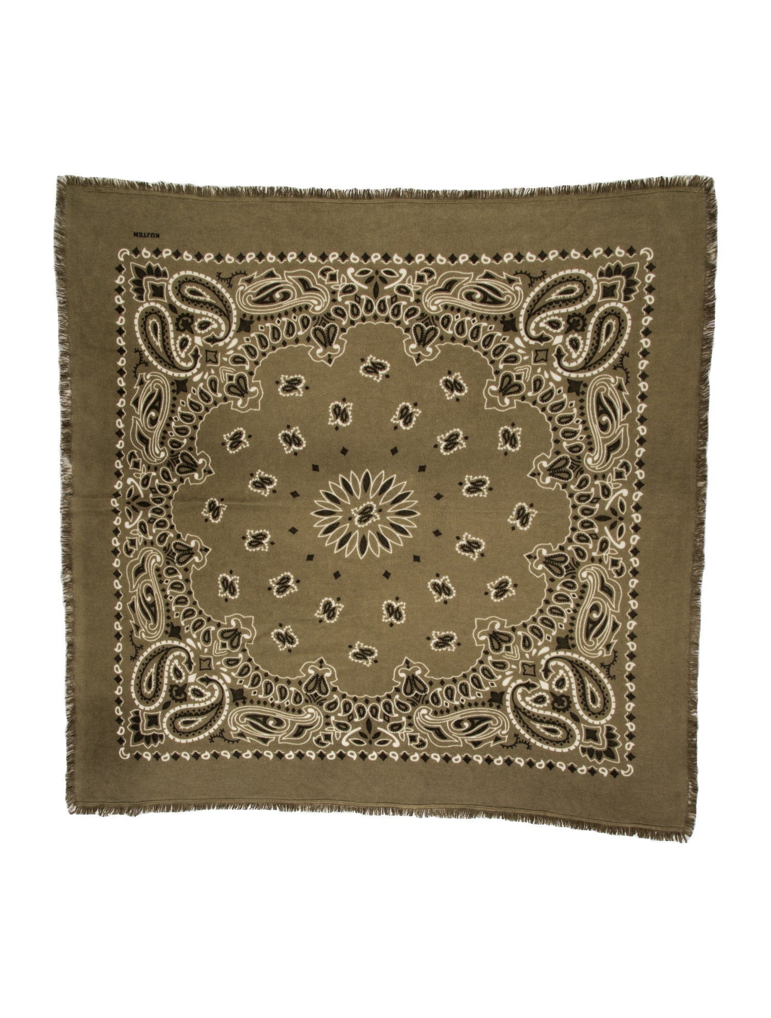 Kujten Cashmere Paisley Print Scarf