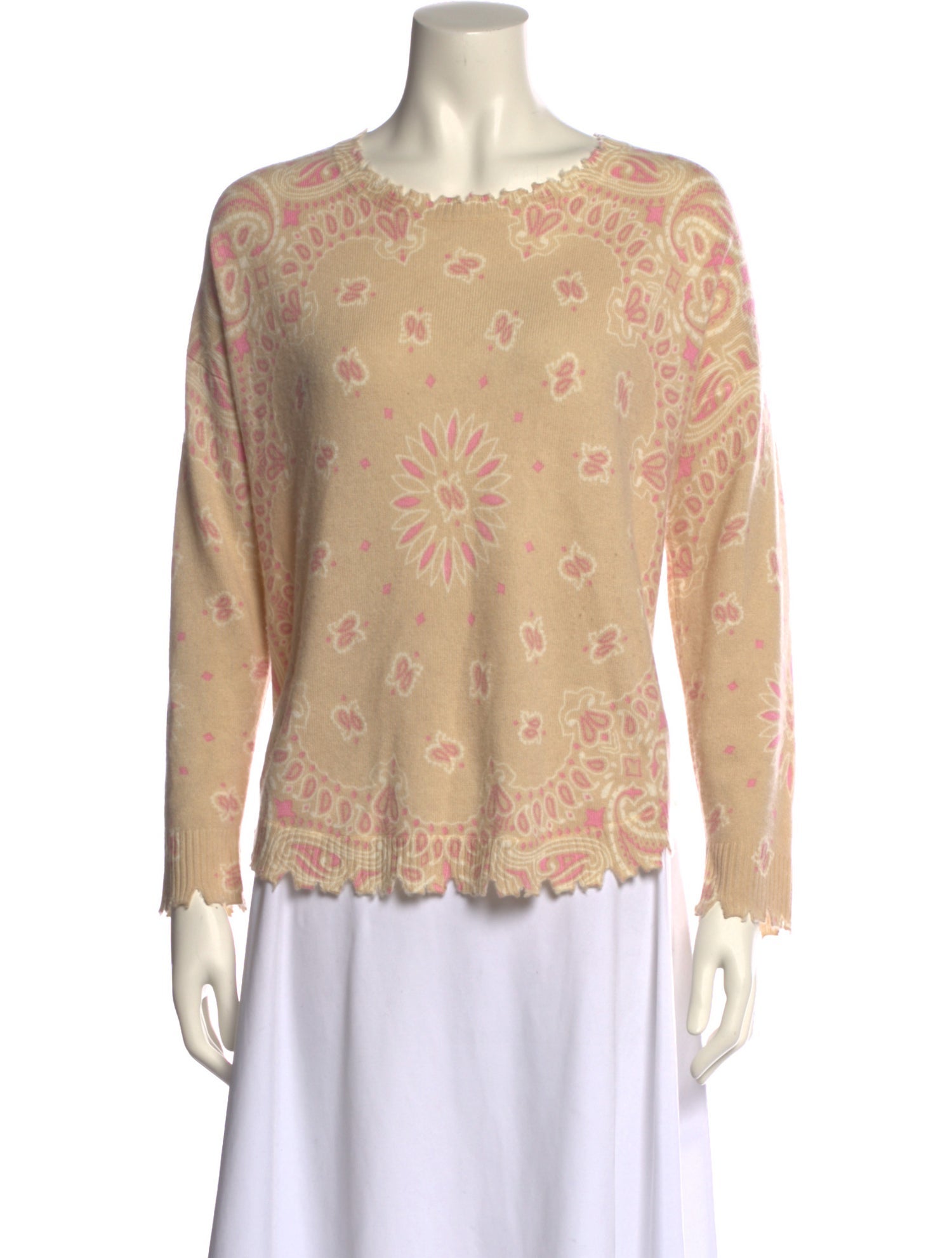 Kujten Cashmere Paisley Print Sweater