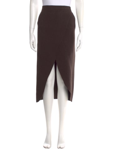 Pre-owned Kujten Cashmere Midi Length Skirt In Brown