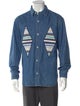 Kuon Striped Long Sleeve Denim Shirt