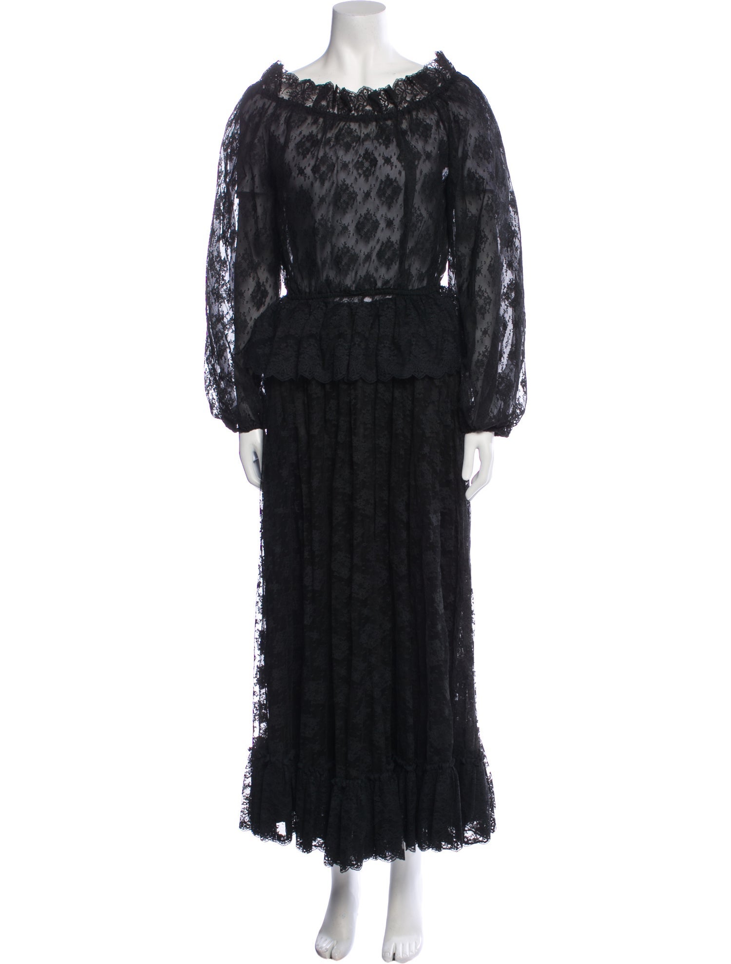 Keni Valenti Lace Trim Embellishment Skirt Set