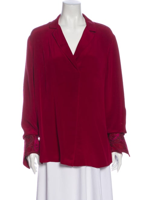 Kobi Halperin Silk Long Sleeve Blouse Red