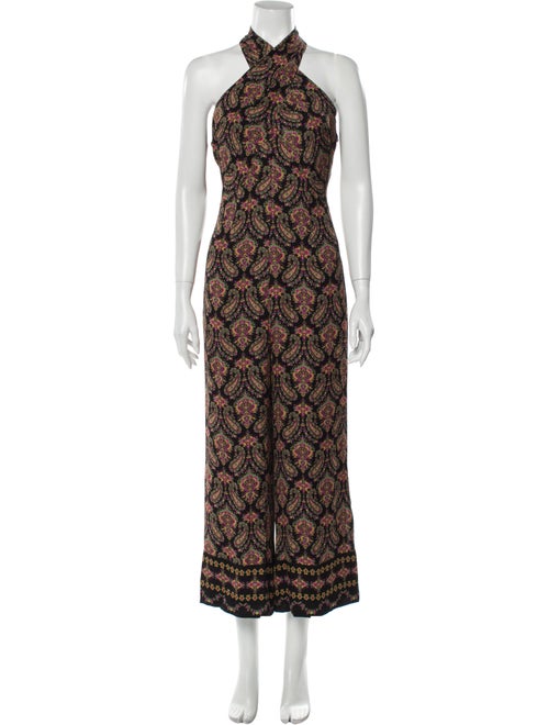 Kobi Halperin Silk Paisley Print Jumpsuit Pink