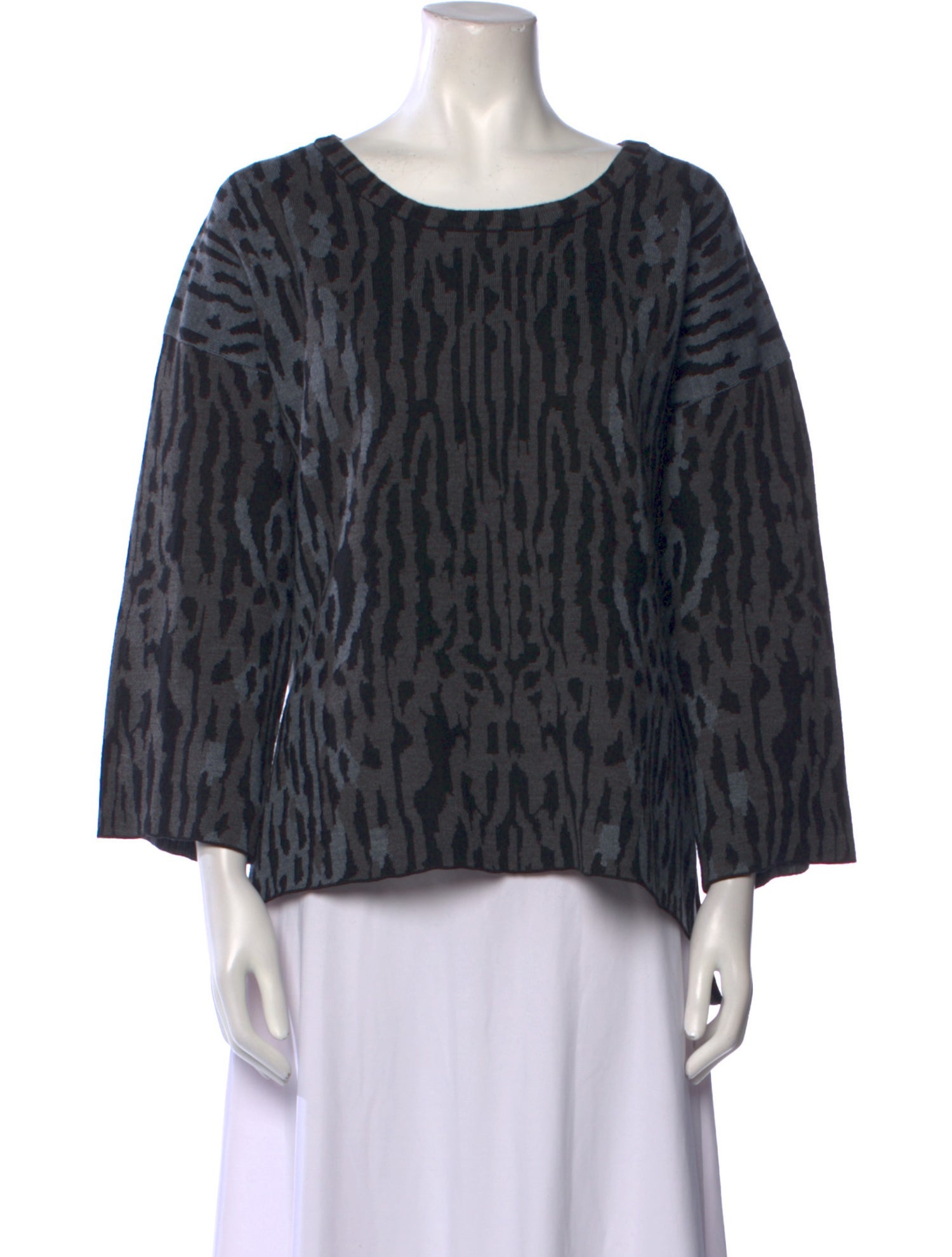 Kobi Halperin Animal Print Scoop Neck Sweater