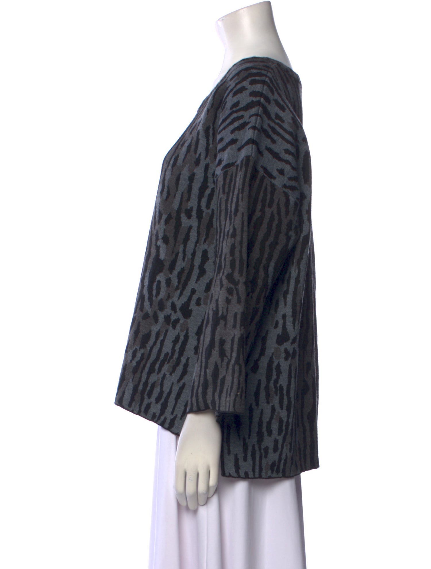 Kobi Halperin Animal Print Scoop Neck Sweater