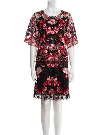 Kobi Halperin Printed Embroidered Accent Skirt Set