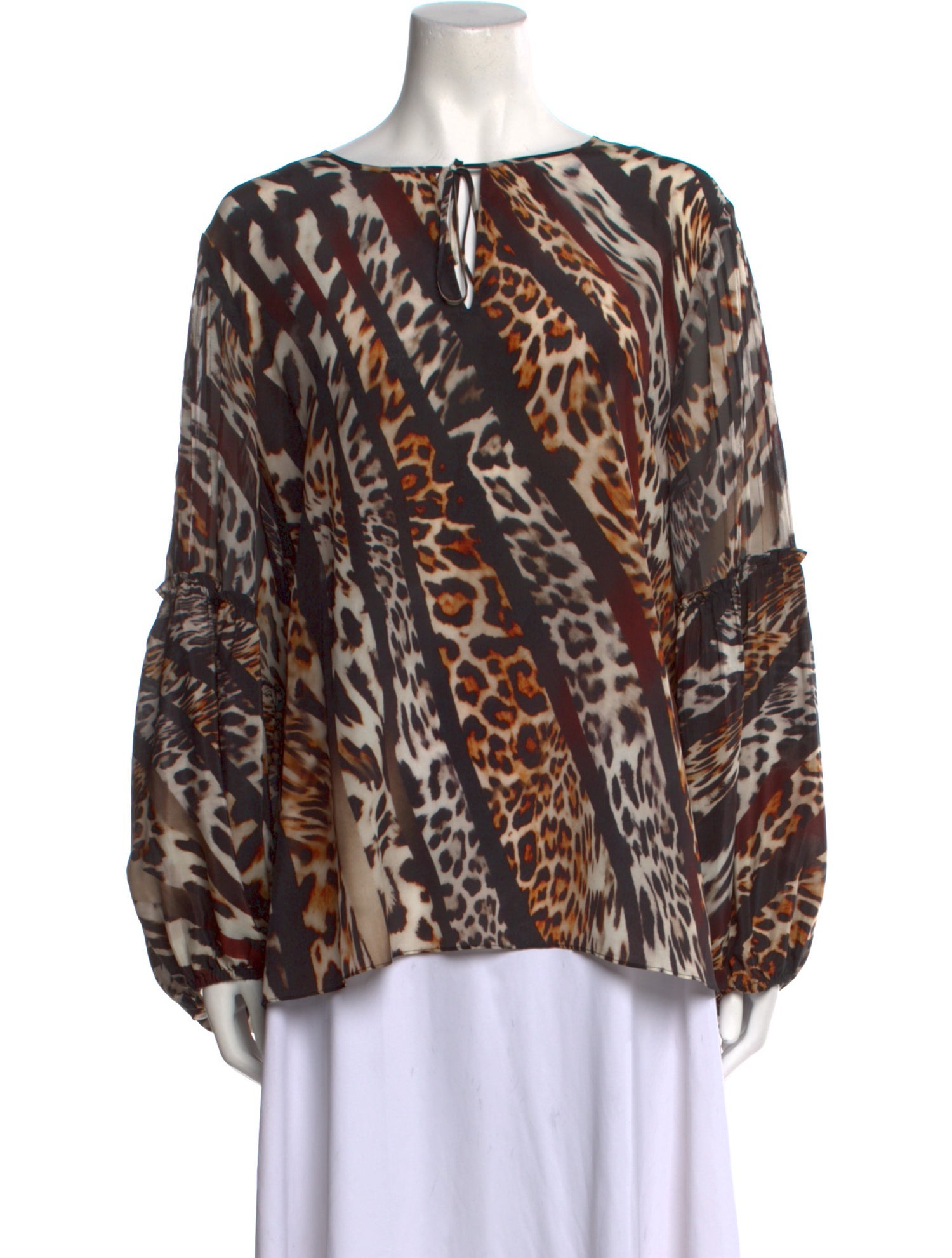 Kobi Halperin Silk Animal Print Blouse