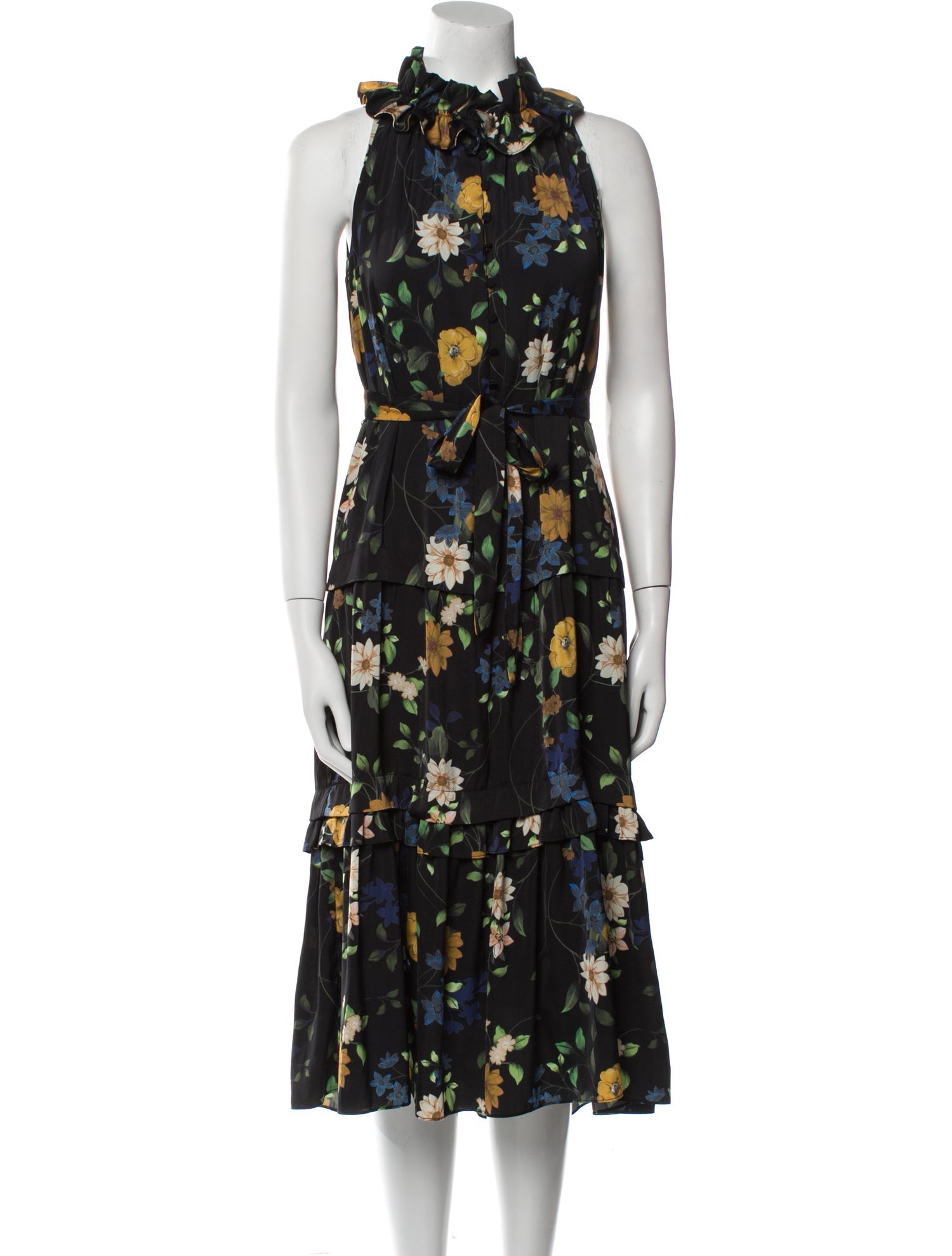 Kobi Halperin Floral Print Midi Length Dress