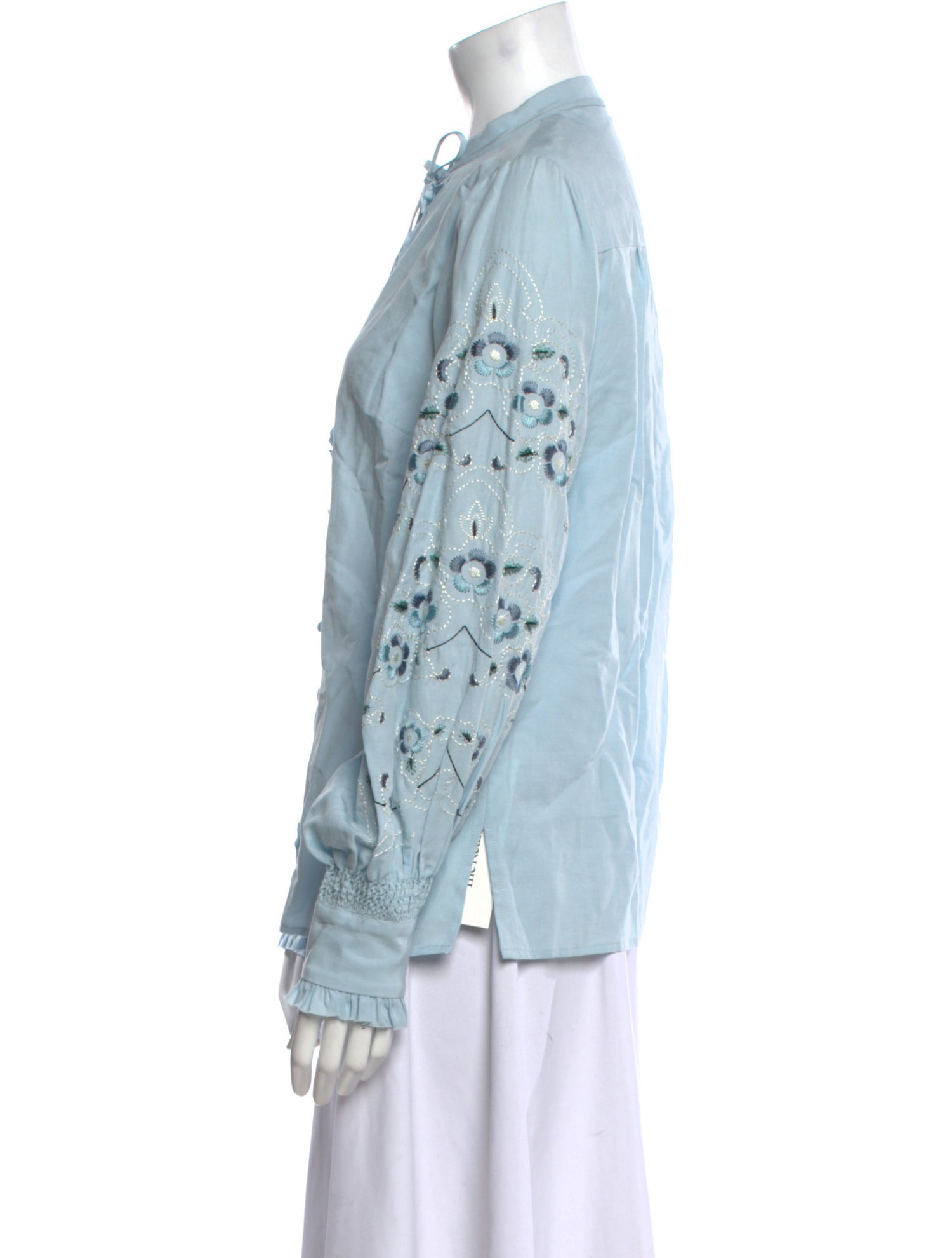 Kobi Halperin Mock Neck Long Sleeve Button-Up Top w/ Tags