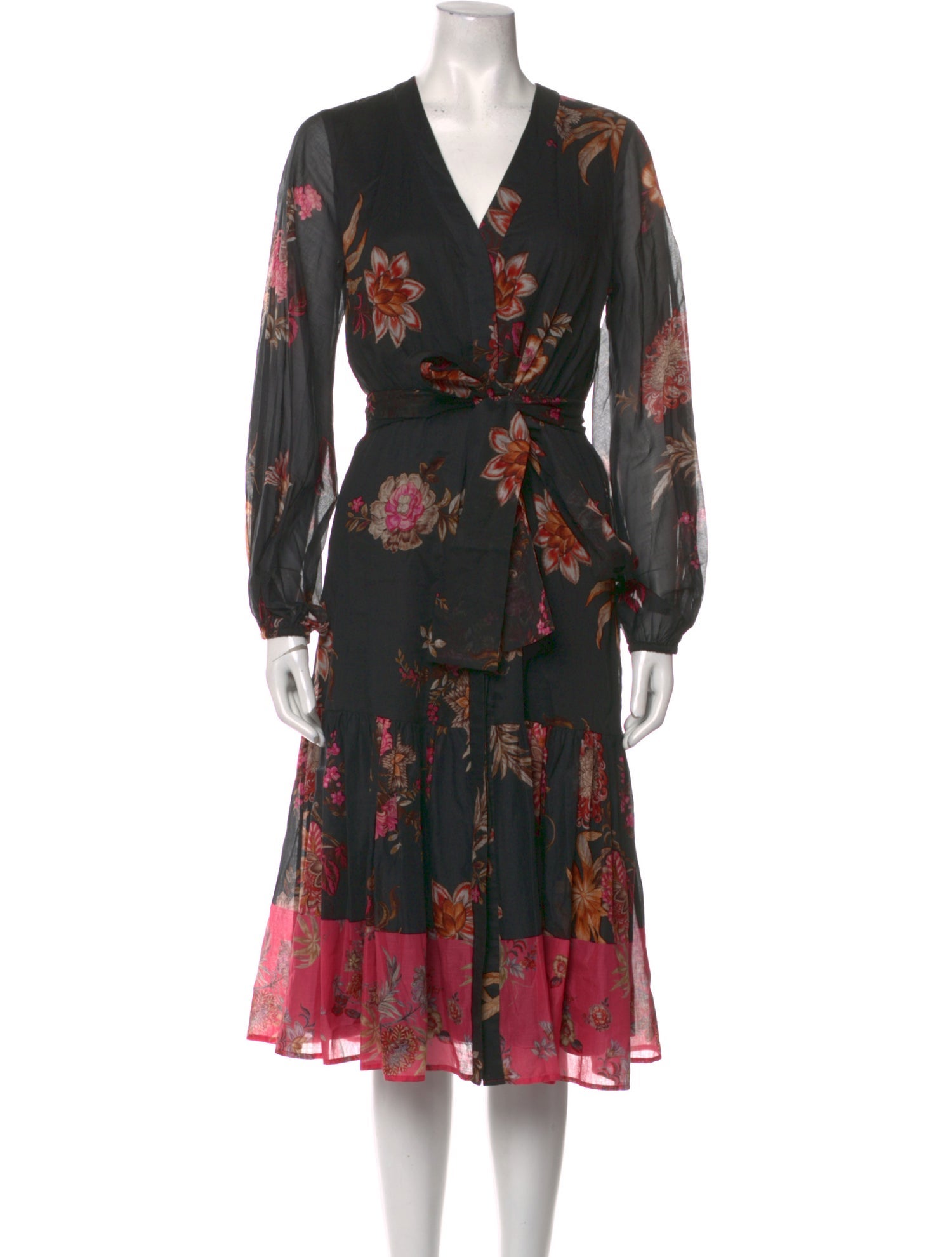 Kobi Halperin Floral Print Midi Length Dress