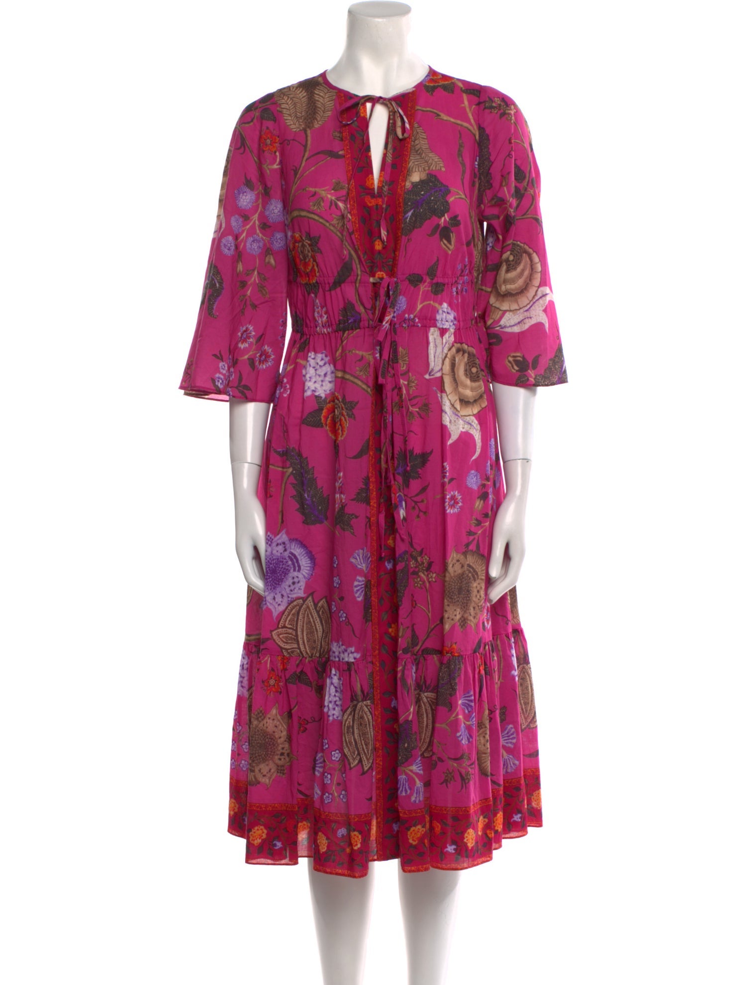 Kobi Halperin Floral Print Midi Length Dress