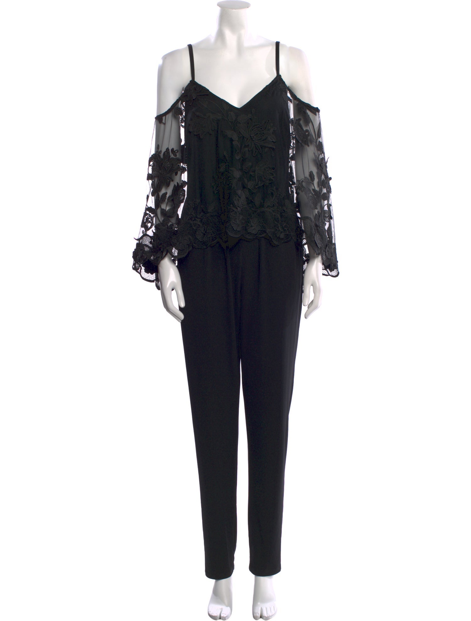 Kobi Halperin Lace Pattern V-Neck Jumpsuit