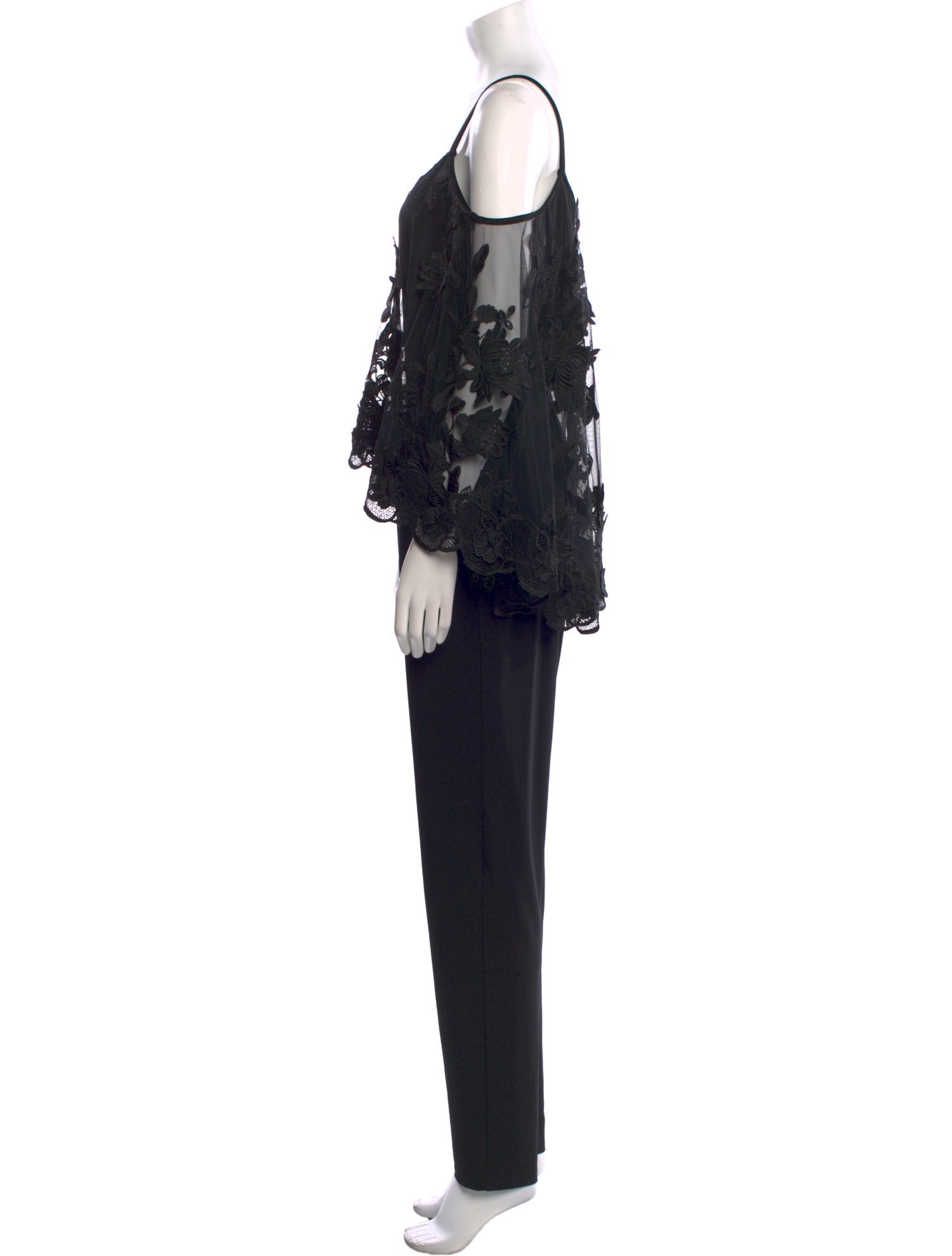 Kobi Halperin Lace Pattern V-Neck Jumpsuit