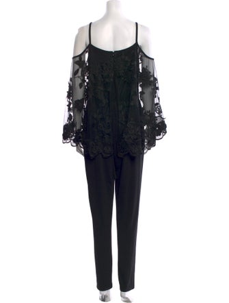 Kobi Halperin Lace Pattern V-Neck Jumpsuit