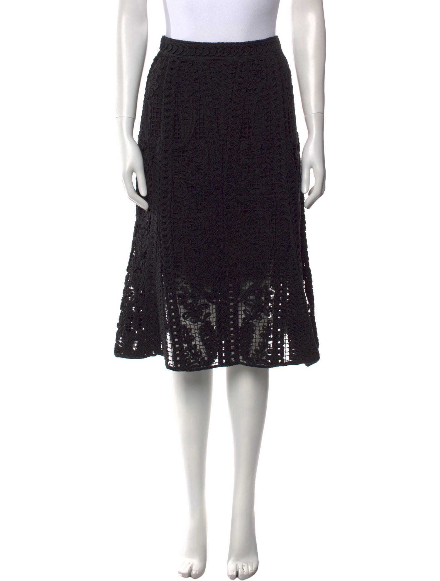 Kobi Halperin Lace Pattern Knee-Length Skirt