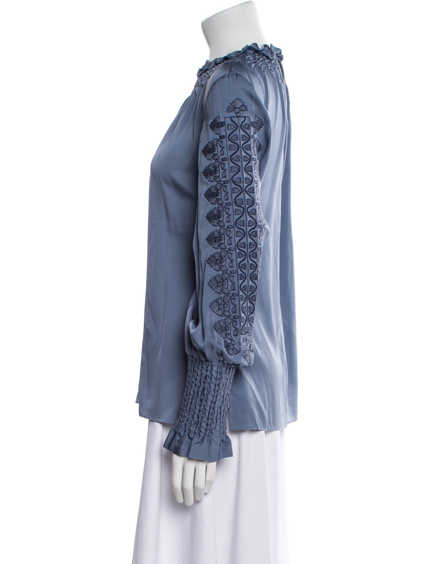 Kobi Halperin Silk Mock Neck Blouse