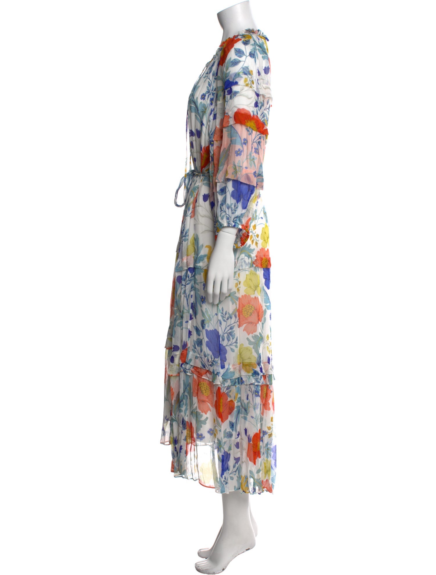 Kobi Halperin Floral Print Midi Length Dress w/ Tags