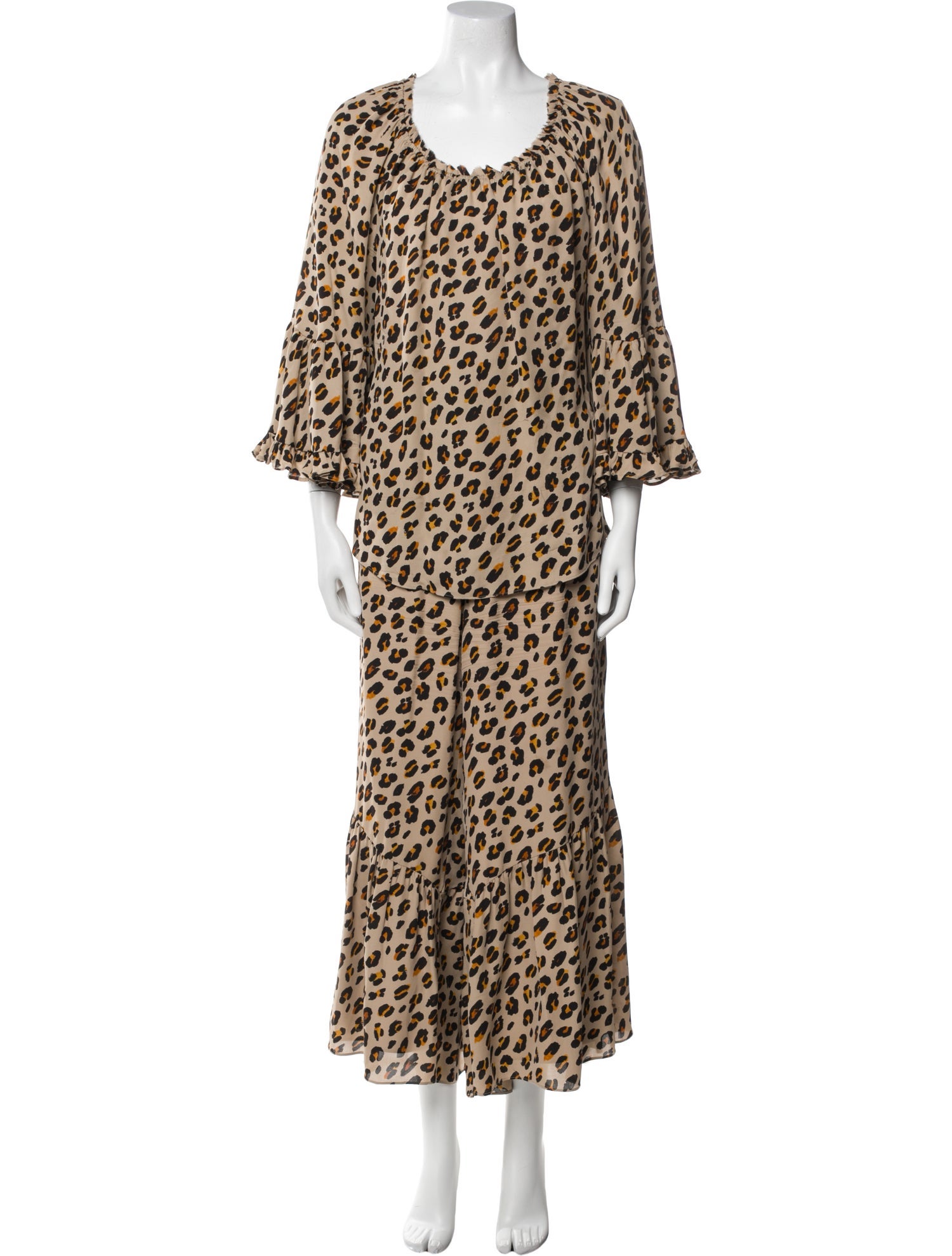 Kobi Halperin Silk Animal Print Dress Set