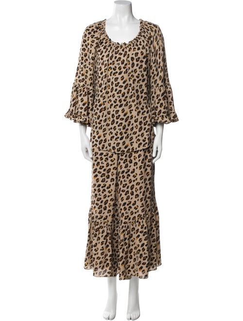 Kobi Halperin Silk Animal Print Dress Set