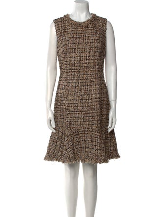 Kobi Halperin Tweed Pattern Knee-Length Dress