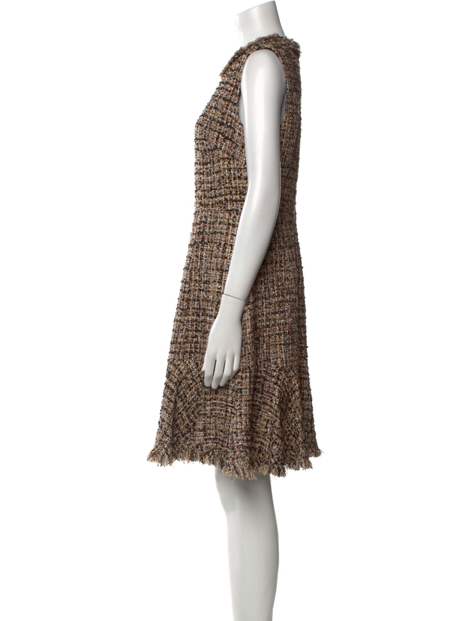 Kobi Halperin Tweed Pattern Knee-Length Dress