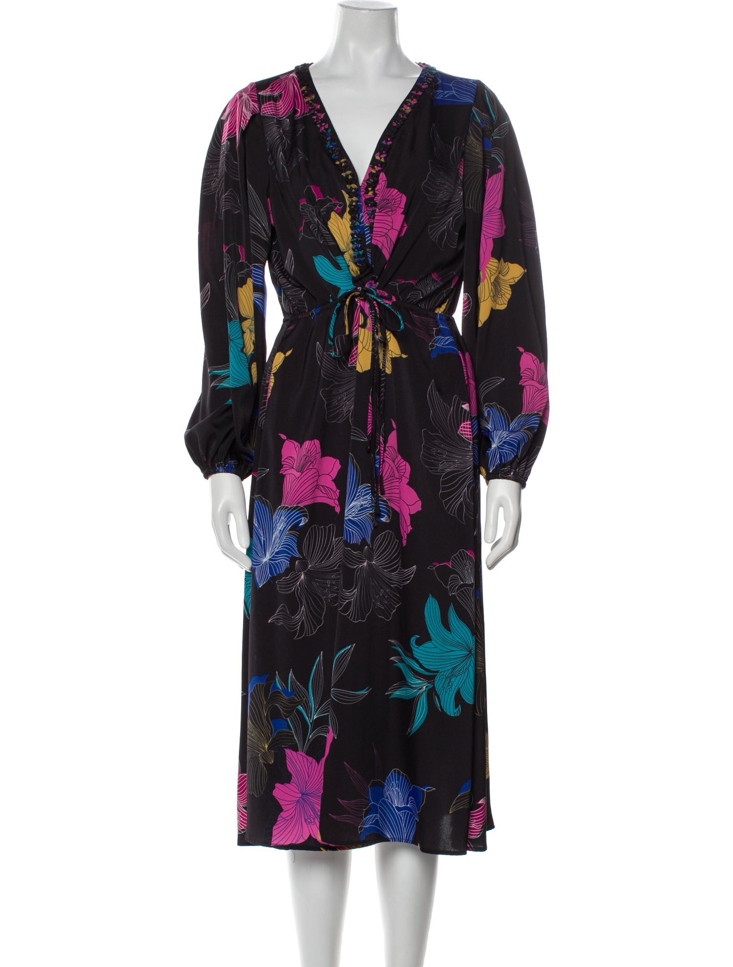 Kobi Halperin Floral Print Midi Length Dress