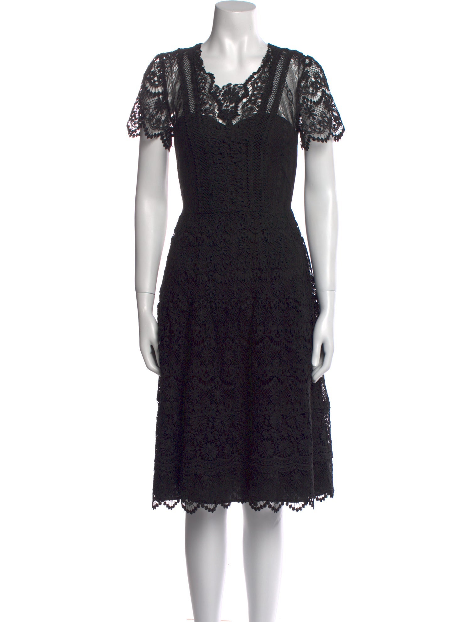 Kobi Halperin Lace Pattern Midi Length Dress