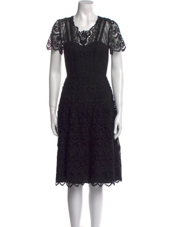 Kobi Halperin Lace Pattern Midi Length Dress