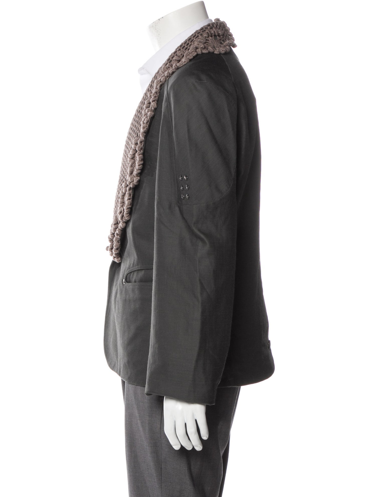 Kiko Kostadinov 2022 Brutus Crochet Blazer - Grey Suiting