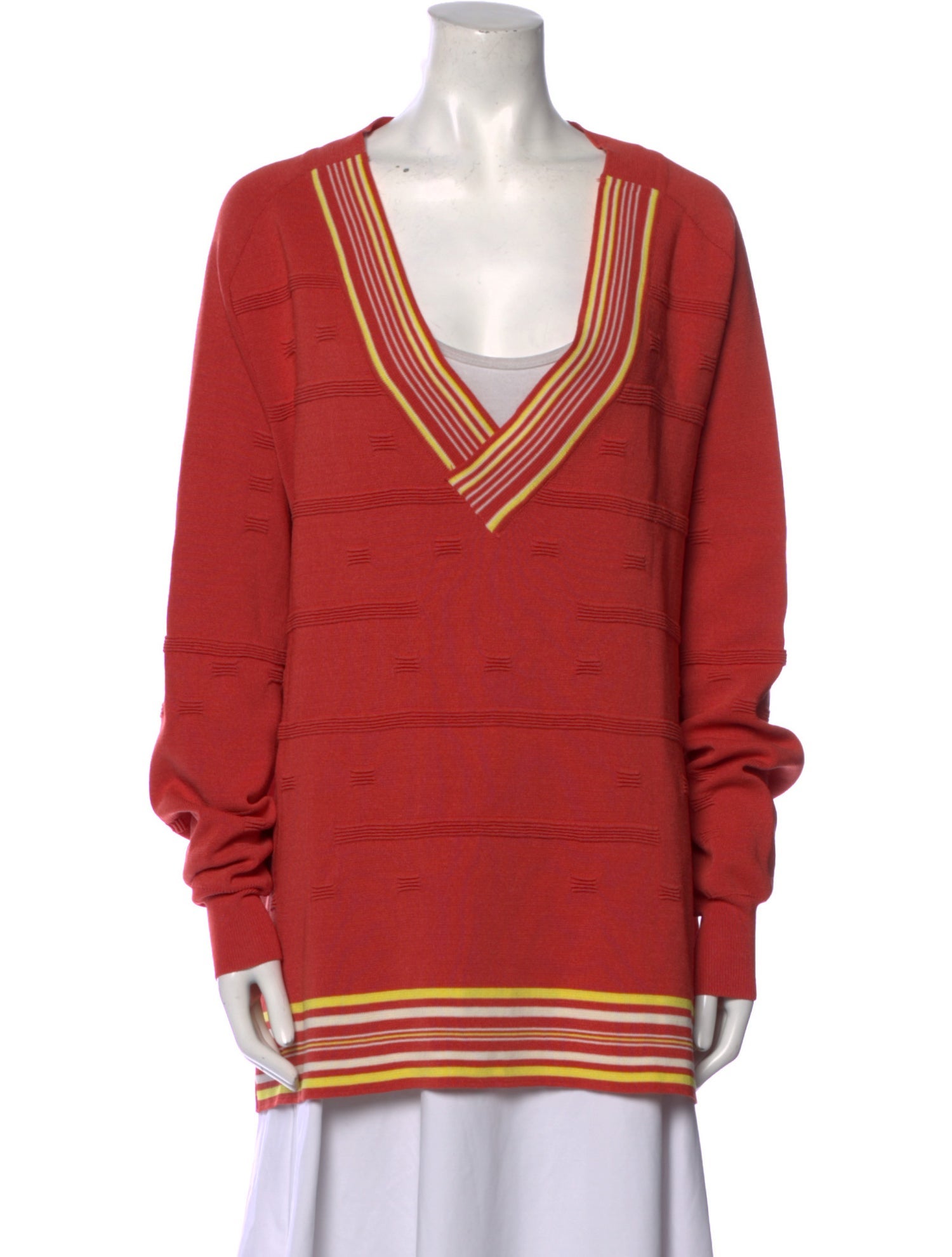 Kiko Kostadinov Striped V-Neck Pullover