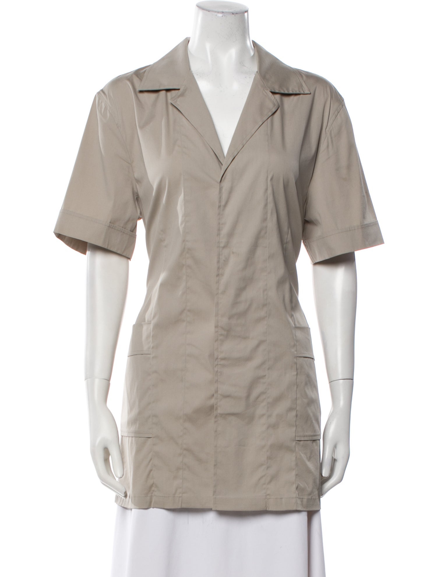 Kiko Kostadinov V-Neck Short Sleeve Button-Up Top