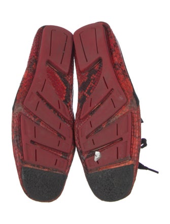 Kiko Kostadinov Snakeskin Animal Print Moccasins