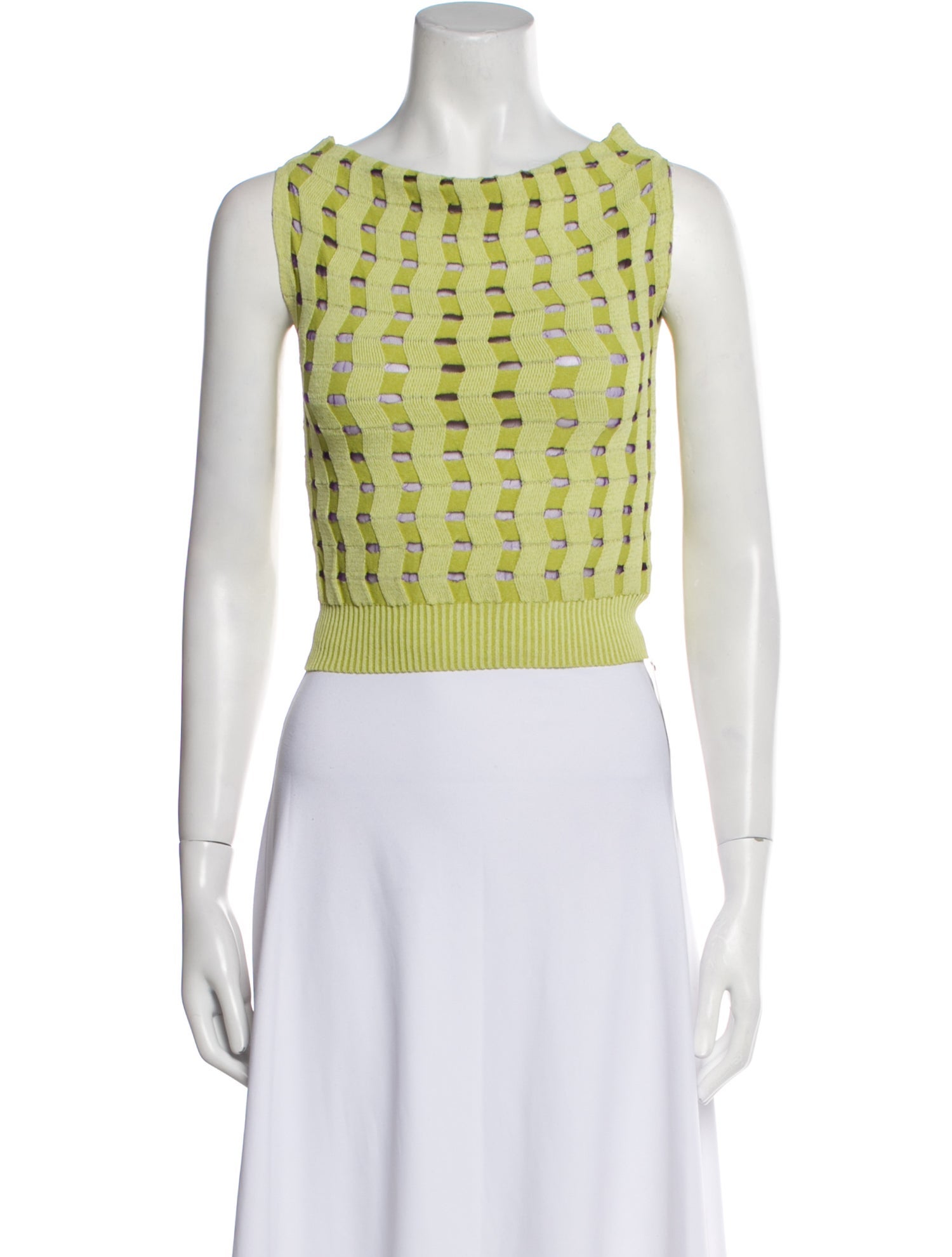 Kiko Kostadinov Off Shoulder Printed Crop Top