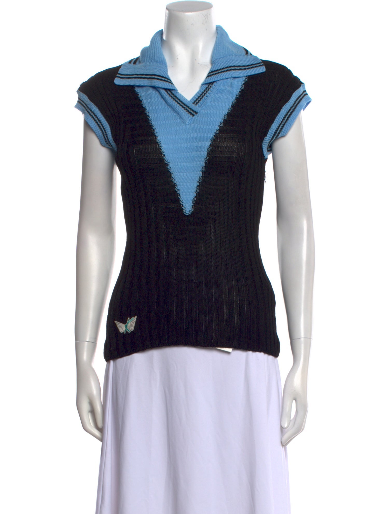 Kiko Kostadinov Colorblock Pattern Short Sleeve Top w/ Tags