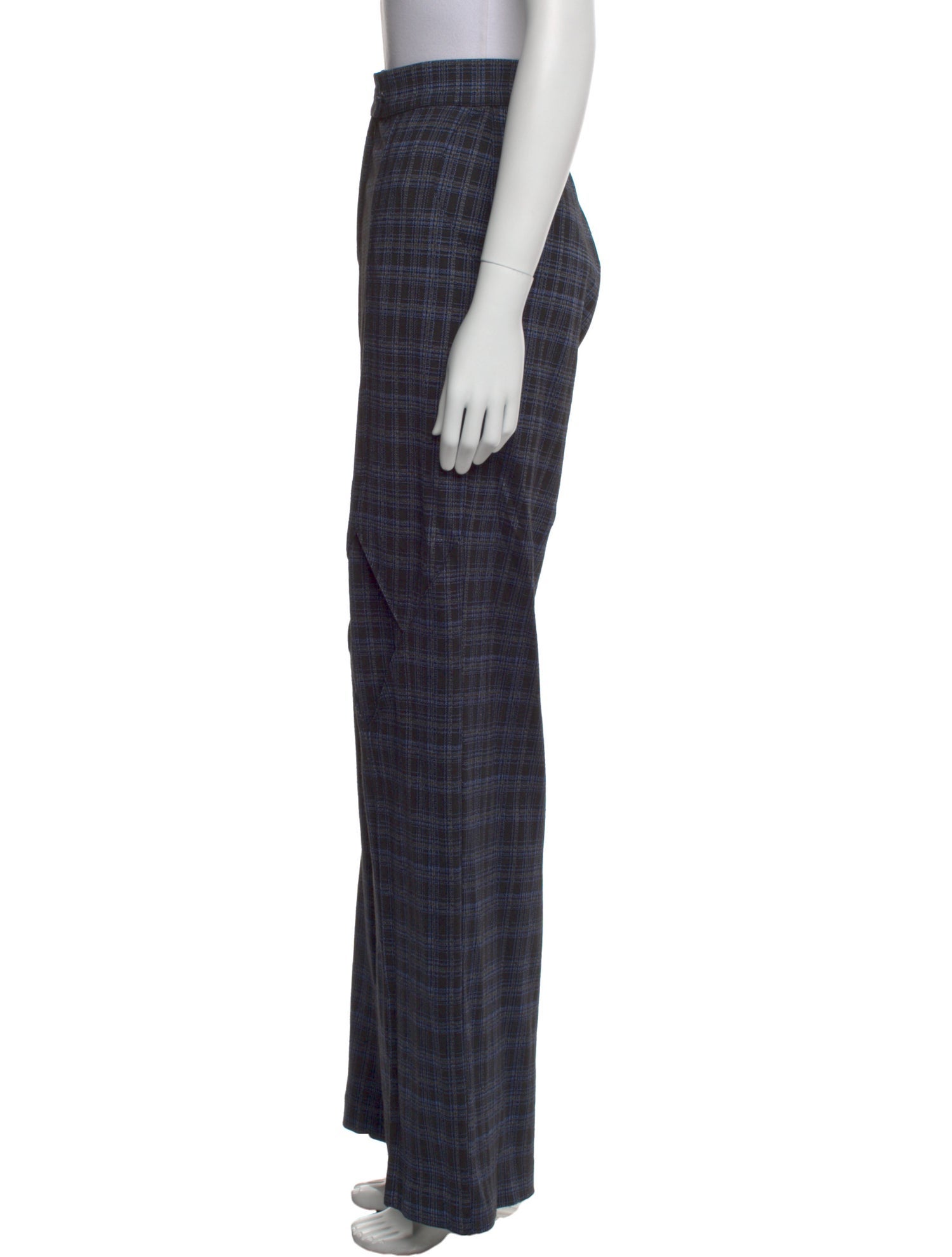 Kiko Kostadinov Plaid Print Wide Leg Pants