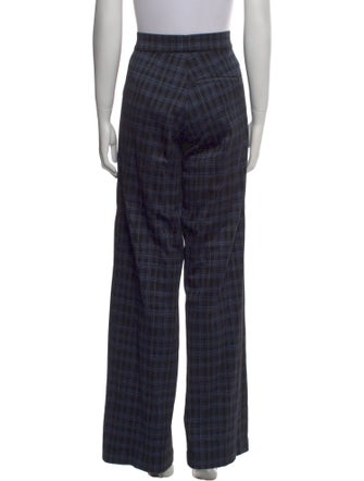 Kiko Kostadinov Plaid Print Wide Leg Pants