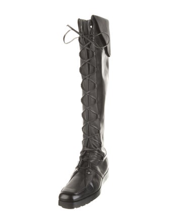 Kiko Kostadinov Animal Print Lace-Up Boots