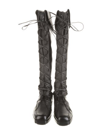 Kiko Kostadinov Animal Print Lace-Up Boots