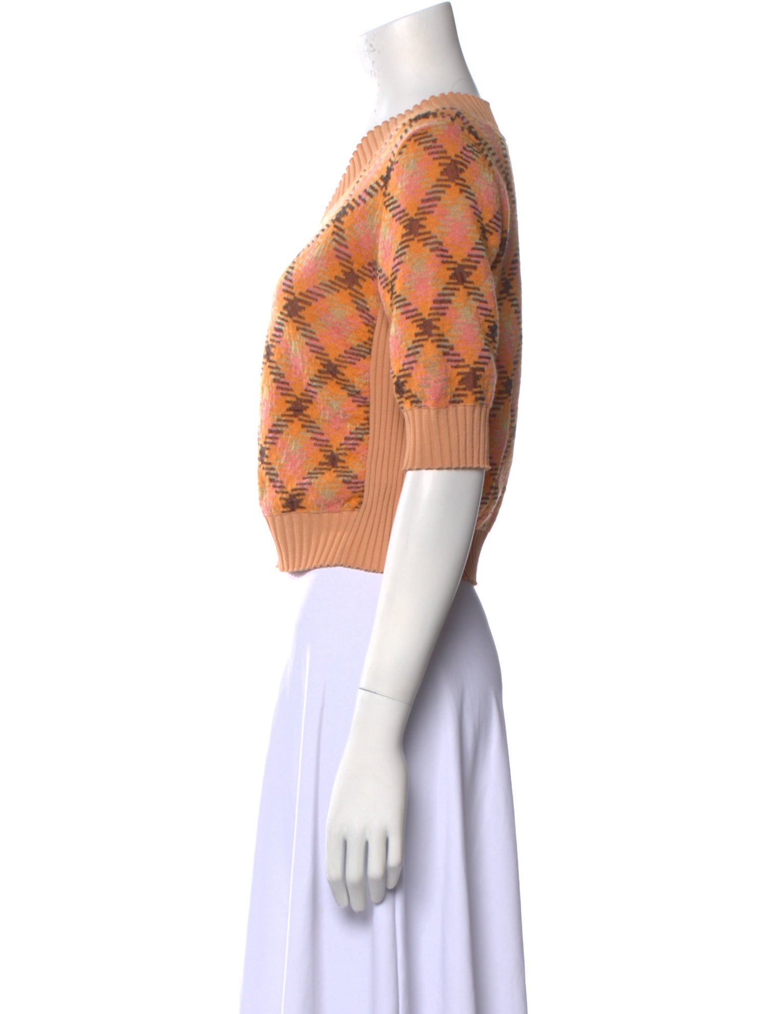 Kiko Kostadinov Alpaca Plaid Print Crop Top