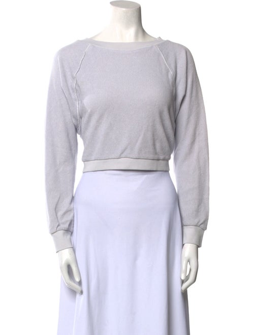 Suzie Kondi Bateau Neckline Long Sleeve Crop Top