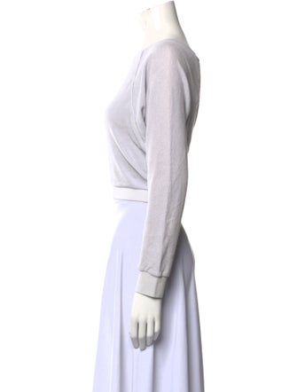 Suzie Kondi Bateau Neckline Long Sleeve Crop Top