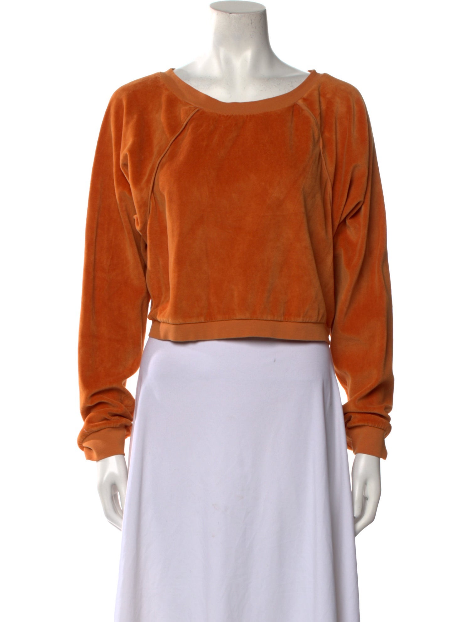 Suzie Kondi Scoop Neck Long Sleeve Crop Top