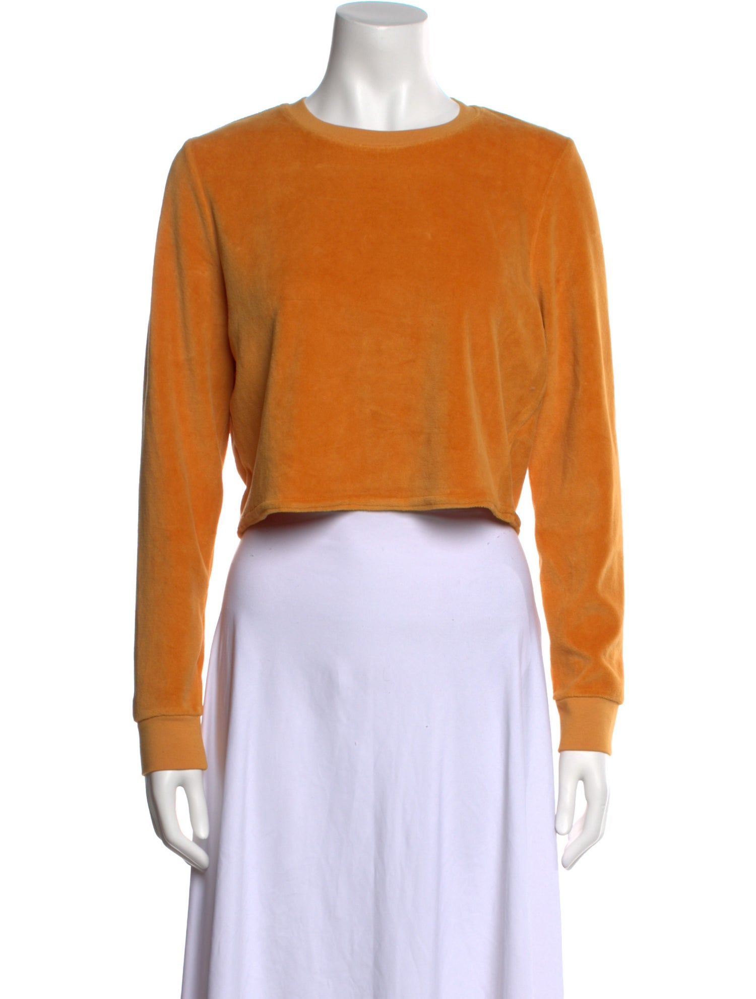 Suzie Kondi Crew Neck Long Sleeve Crop Top