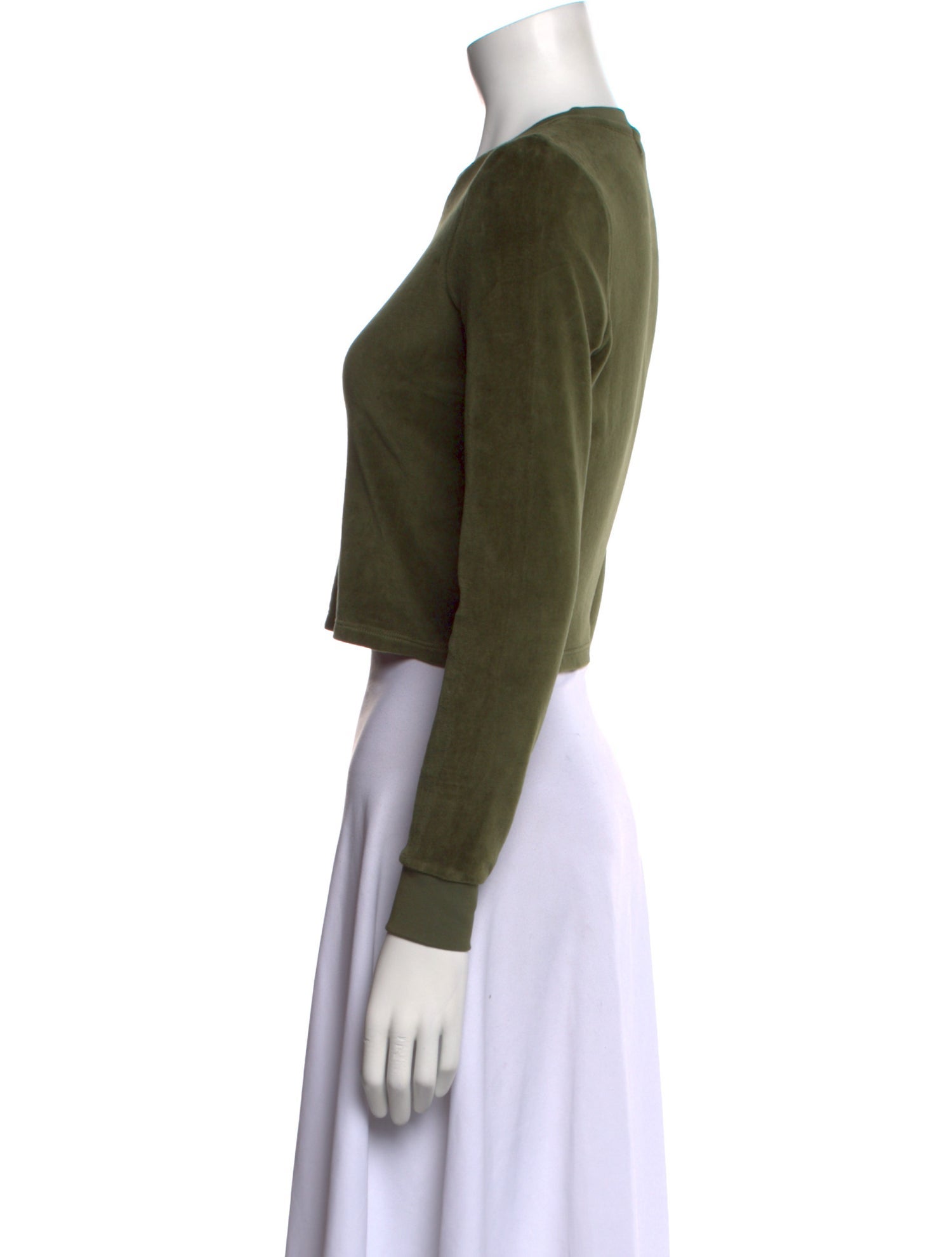 Suzie Kondi Crew Neck Long Sleeve Crop Top